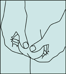 [diagram of testicular self-examination]